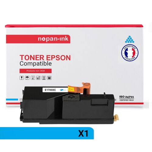 1 Toner pour EPSON C13S050613 Cyan 1400 Pages avec Epson Aculaser C 1700 Epson Aculaser C 1700 Series Epson Aculaser C 1750 N Epson Aculaser C 1750 W Epson Aculaser CX 17 Epson Aculaser CX 17 NF Epson