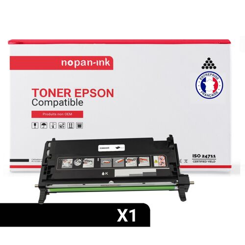1 Toner pour EPSON C13S051161 Black 8000 Pages avec Epson Aculaser C 2800 Epson Aculaser C 2800 DN Epson Aculaser C 2800 DTN Epson Aculaser C 2800 N Epson Aculaser C 2800 Series