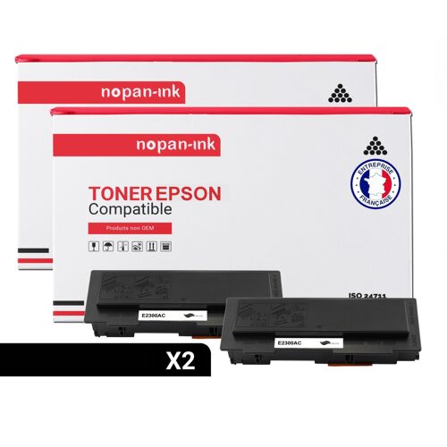 2 Toner pour EPSON C13S050583 Black 3000 Pages avec Epson Aculaser M 2300 Epson Aculaser M 2300 D Epson Aculaser M 2300 DN Epson Aculaser M 2300 DT Epson Aculaser M 2300 DTN Epson Aculaser M 2300 Seri
