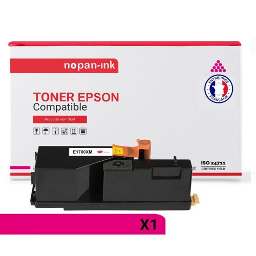 1 Toner pour EPSON C13S050612 Magenta 1400 Pages avec Epson Aculaser C 1700 Epson Aculaser C 1700 Series Epson Aculaser C 1750 N Epson Aculaser C 1750 W Epson Aculaser CX 17 Epson Aculaser CX 17 NF Ep