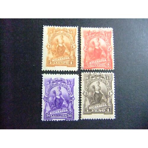 109 Nicaragua 1891 / Diosa De La Abundancia / Yvert 30+31+35+36 Mh Fu