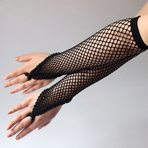 Gants Noirs Sexy Pour Femmes, Filet De Pêche, Élégant, Costume De Danse, De Mariage, Sans Doigts, Jouet Sexuel Exotique