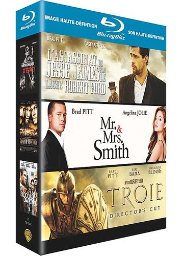 Coffret Brad Pitt - L'assassinat De Jesse James Par Le Lâche Robert Ford + Mr. & Mrs. Smith + Troie - Pack - Blu-Ray