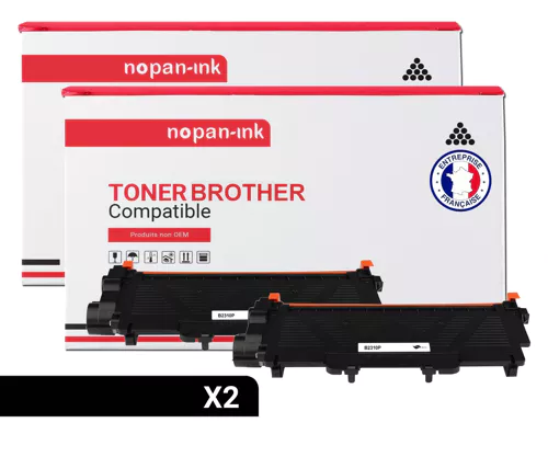 2 Toner pour Brother TN 2310 Black 1200 Pages avec Brother L-L2300D L2305W L2320D L2340DW L2360DN L2360DW L2365DW L2380DW, DCP-L2500D L2520DW L2540DN L2540DW L2560DW,MFC-L2700DW L2707DW