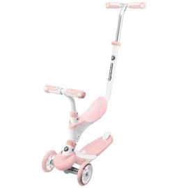 Hypermotion Trottinette Évolutive Modulable Pour Enfant De 1 À 5 Ans 5 En 1 Vélo Poussoir Repose-Pieds Selle Volant Réglable - Rose