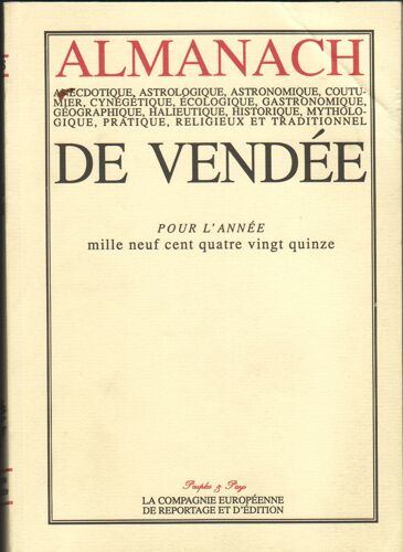 Almanach De Vendée Pour L'année 1995