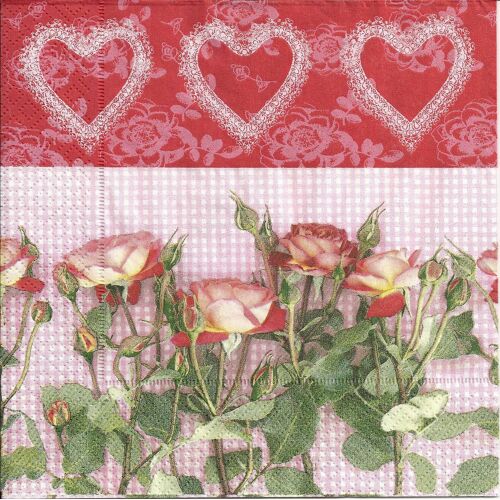Lot De 2 Serviettes Déco Papier Paper Design: Roses D'amour