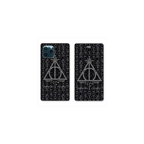 Housse Cuir Portefeuille Pour Iphone 11 Pro (5,8) Wb License Harry Potter Pattern Triangle Noir