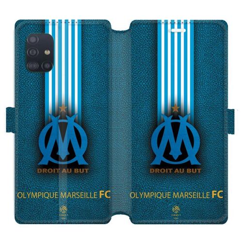 Housse Cuir Portefeuille Pour Samsung Galaxy A51 4g Olympique Marseille Om Bande