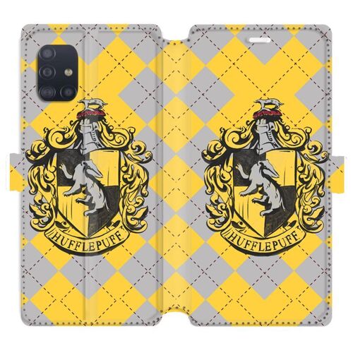 Housse Cuir Portefeuille Pour Samsung Galaxy A51 4g Wb License Harry Potter Ecole Hufflepuff