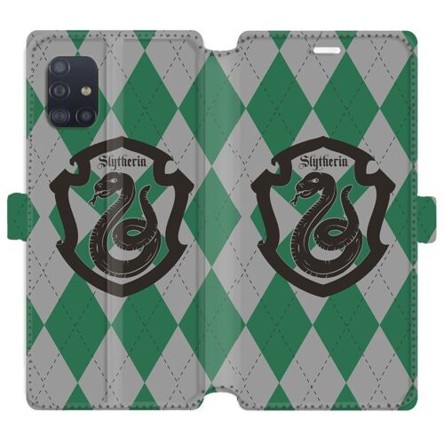 Housse Cuir Portefeuille Pour Samsung Galaxy A51 4g Wb License Harry Potter Ecole Slytherin