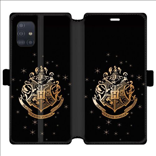 Housse Cuir Portefeuille Pour Samsung Galaxy A51 4g Wb License Harry Potter Pattern Poudlard