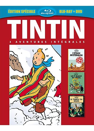 Tintin - 3 Aventures - Vol. 4 : 7 Boules De Cristal + Le Temple Du Soleil + L'etoile Mystérieuse - Combo Blu-Ray + Dvd