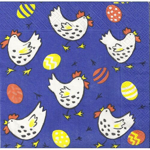 Lot De 2 Serviettes Déco Papier: Oeufs Et Poulettes