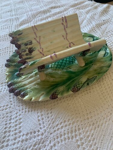 Plat À Asperges Barbotine De Salin Xix Siècles