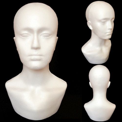 Tête de Mannequin en mousse pour hommes, perruques factices, chapeau, écharpe, support, modèle