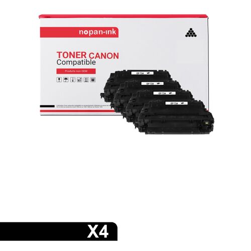 4 Toner pour CANON EP724 3481B002 (CE255A) Black 6000 Pages avec Canon LBP-3580 Canon i-SENSYS LBP-3580 Canon i-SENSYS LBP-6700 Series Canon i-SENSYS LBP-6750 dn Canon i-SENSYS LBP-6780 dn Canon i-SEN