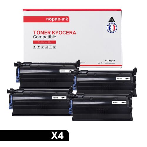 4 Toner pour KYOCERA TK3100 Black 12500 Pages avec Kyocera ECOSYS M 3040 dn Kyocera ECOSYS M 3540 dn Kyocera Kyocera FS-2100 D Kyocera FS-2100 DN Kyocera FS-2100 Series Kyocera FS-4100 DN Kyocera FS-4