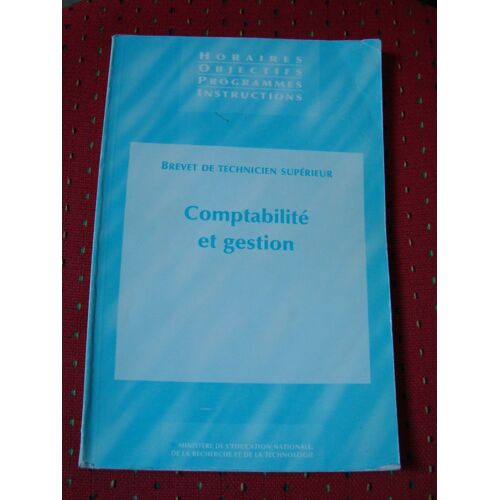 Brevet De Technicien Supérieur, Comptabilité Et Gestion