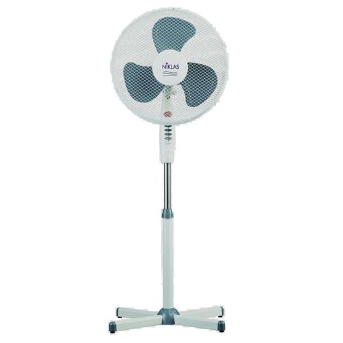 Ventilateur sur pied 45W Mat télescopique 1.30m 3 vitesses Ventilation 40 cm Stable NIKLAS