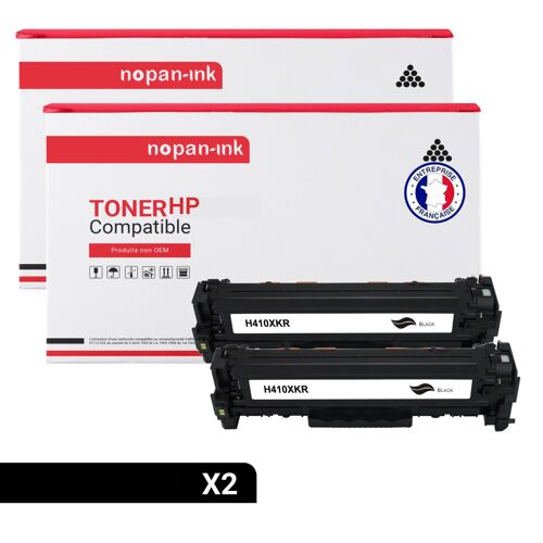 2 Toner pour HP CE410X Black 4000 Pages avec P LaserJet Pro 300 Color M351a P LaserJet Pro 300 Color MFP M375nw P LaserJet Pro 400 Color M451 series P LaserJet Pro 400 Color MFP M475 series P Color La