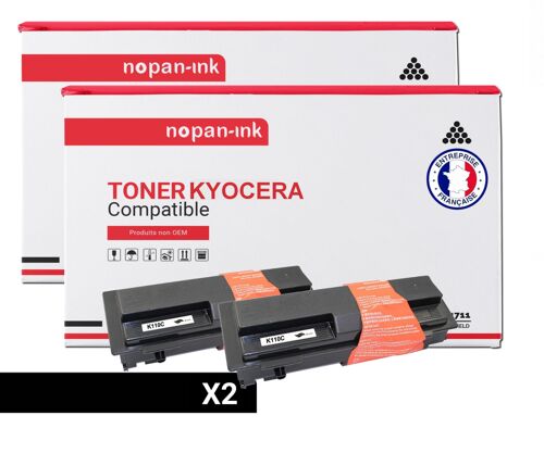 2 Toner pour KYOCERA TK110 Black 6000 Pages avec Kyocera FS-720 Kyocera FS-820 Kyocera FS-820 N Kyocera FS-820 Series Kyocera FS-920 Kyocera FS-920 N Kyocera FS-920 Series Kyocera FS-1016 MFP Kyocera