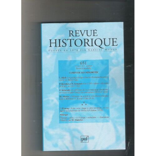 Revue Historisque  N° 651 : Compter Les Minorites