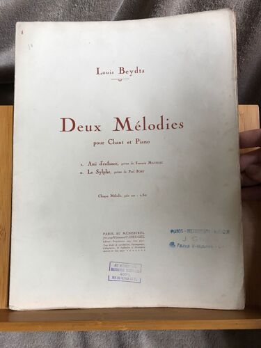 L. Beydts Ami D'enfance Partition Chant Piano Francois Mauriac Éditions Heugel