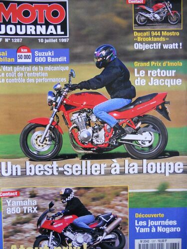 Moto Journal  N° 1287 : Essai 50.000 Kms Suzuki 600 Bandit, Yamaha 850 Trx, Ducati 944 Mostro Brooklands