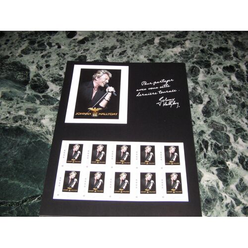 Bloc 10 Timbres Collector Johnny Hallyday Tour 66