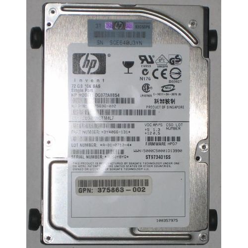 HP DG072A8B54 - Disque dur 72 Go - 10K - SAS - 2.5"