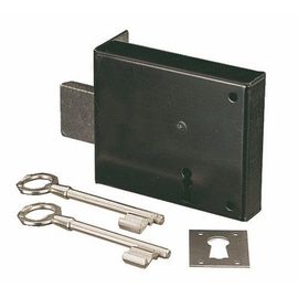 Pène dormant noire MC horizontale - Coffre 160 x 95 mm - gauche