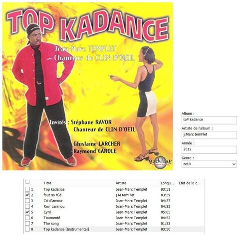 Templet Jean.Marc . Top Kadance Volume 2 Zouk 2012 Backline Productions