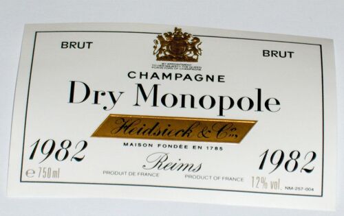 Etiquette Ancienne Grand Vin De Champagnedry Monopole Heidsieck & Co Brut 1982 Lion Blason