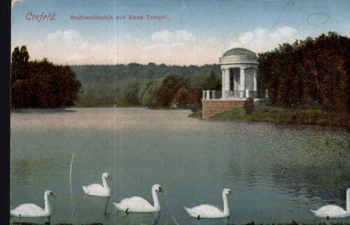 Carte Postale De Krefeld / Crefeld (Allemagne) Le Lac Avec Le Temple Des Dieux