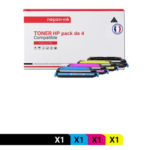 4 Toner pour P Q6470A + Q7581A + Q7583A + Q7582A Black + Cyan + Magenta + Jaune 6000 Pages avec P Color LaserJet 3600 P Color LaserJet 3600DN P Color LaserJet 3600N P Color LaserJet 3800 P Color Laser