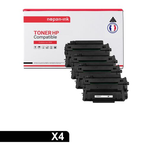 4 Toner pour HP CE255X 55X Black 12500 Pages avec P LaserJet Enterprise P3015d P LaserJet Enterprise P3015dn P LaserJet Enterprise P3015x P LaserJet P3015x P LaserJet Enterprise 500 MFP M525dn P Laser