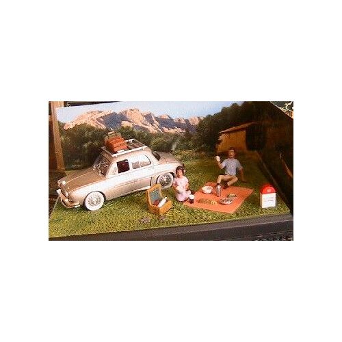 Diorama Renault Ondine Route N7 Le Pique Nique Ixo 1/43-Ixo