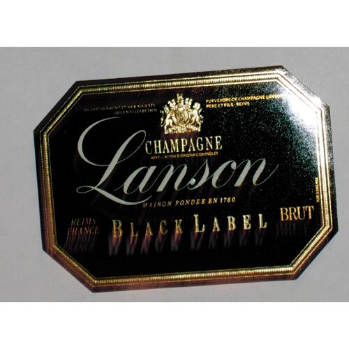 Etiquette Champagne Lanson Black Label Brut Reims France Lion Couronne