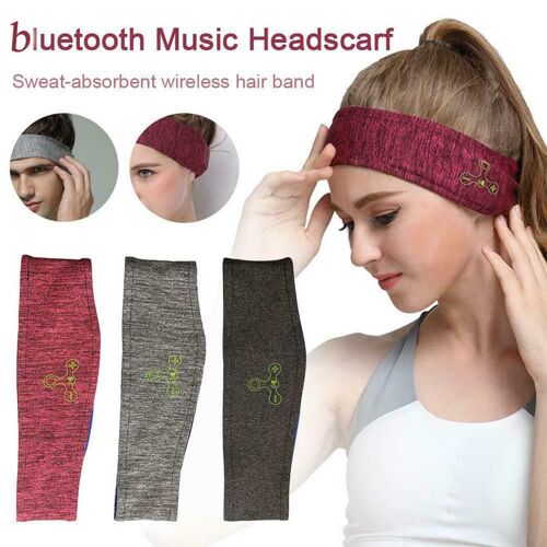 Sans fil bluetooth tricot musique bandeau casque sommeil sport casque course yoga gymnastique téléphone casque