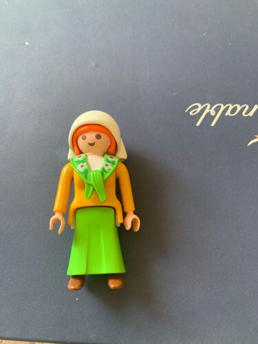 Personnage Figurine Playmobil Femme Au Foulard 1987 Paysanne