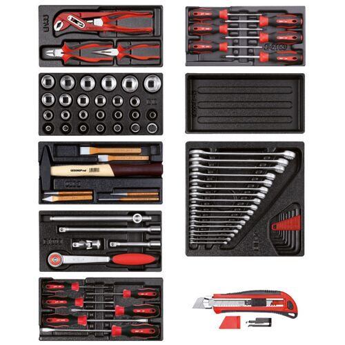 Gedore red Ensemble d'outils - en modules mousse, rouge, 81 pièces - 3301655