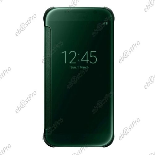 Ebeststar ® Pour Samsung Galaxy S6 Sm-G920f, G920 Coque Clearview Miroir Flip Cover, Couleur Vert + Film Verre Trempé