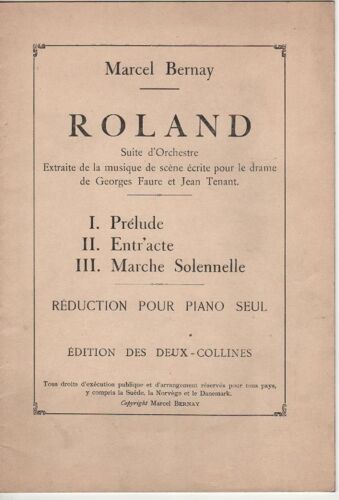 Roland Suite D'orchestre Marcel Bernay