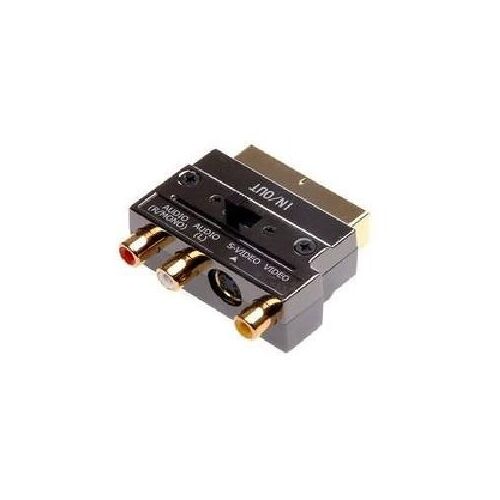 Adaptateur 3 RCA femelle / S-video femelle / Peritel male - Haute Qualite