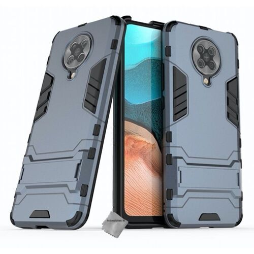 Housse etui coque rigide anti choc pour Xiaomi Poco F2 Pro + verre trempe - BLEU FONCE