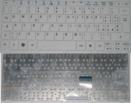 Clavier Qwerty Italien / Italian Pour GATEWAY LT21, Acer One 532H Series, Blanc / White