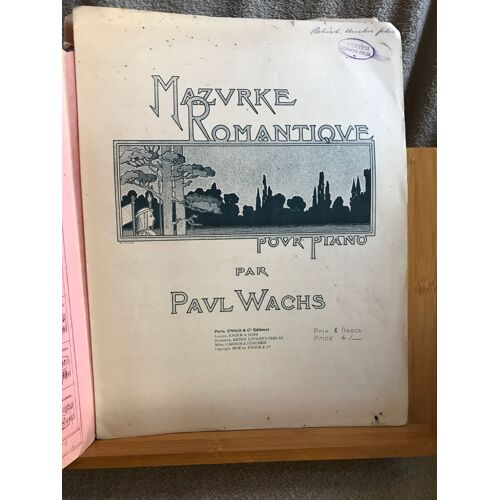 Paul Wachs Mazurke Romantique Pour Piano Partition Éditions Enoch & Cie