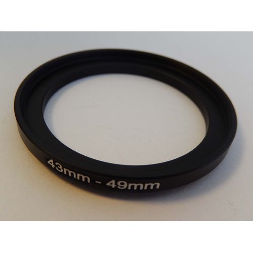 vhbw Bague d'adaptation de filtre Step-Up de 43 mm vers 49 mm pour objectif d'appareil photo - Adaptateur, métal, noir