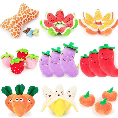 Xeme Chien Mignon Chat Chiot Pet Chew Play Squeaky Sound Légumes Poulet En Peluche Jouets Cadeau
